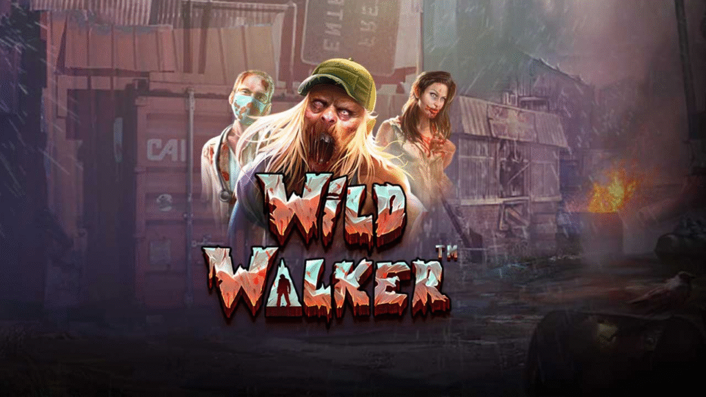 Wild Walker slot by Pragmatic Play – survive the zombie apocalypse and unlock thrilling wild wins. “Wild Walker” slot game artwork featuring zombie characters and survivors in a post-apocalyptic cityscape with fire and cargo containers in the background.